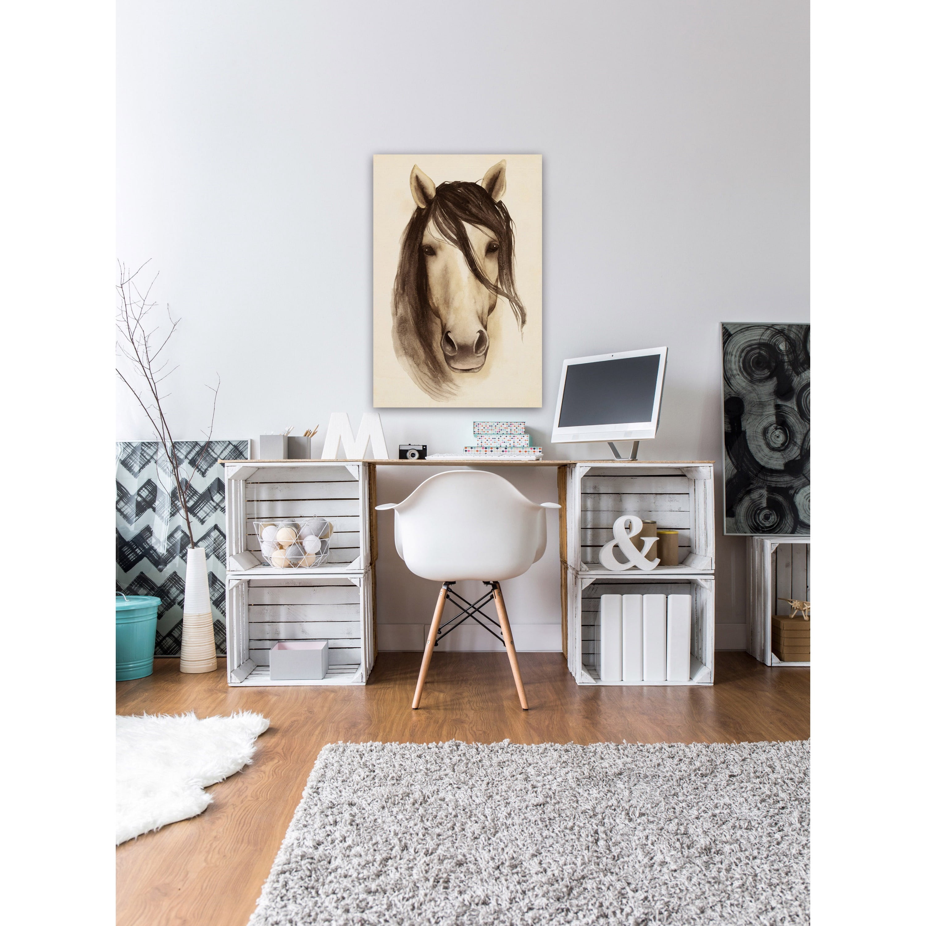 Marmont Hill "Horse Bangs" Painting Print on Wrapped Canvas