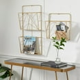 thumbnail image 2 of DecMode 15", 30"H 3-Tier Gold Geometric Wall Shelf (2 Count), 2 of 8