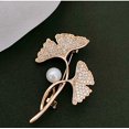 thumbnail image 2 of Broche Broche De Hoja Broche De Perlas De Cristal Broche De Ginkgo Dorado Broche De Hojas Vintage Botones De Circonita Clip De Rebeca Clip De Solapa Joyería De Camisa para Regalos De Mujeres Y Niñas, 2 of 5
