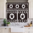 thumbnail image 3 of Kitchen Window Curtains Valance and Tier Set, Western Traditional Country Star Rod Pocket Tier Curtain Valance Set, Texas Ethnic Stars on Black Light Filtering Cafe Curtains for Bedroom Living Room, 3 of 9