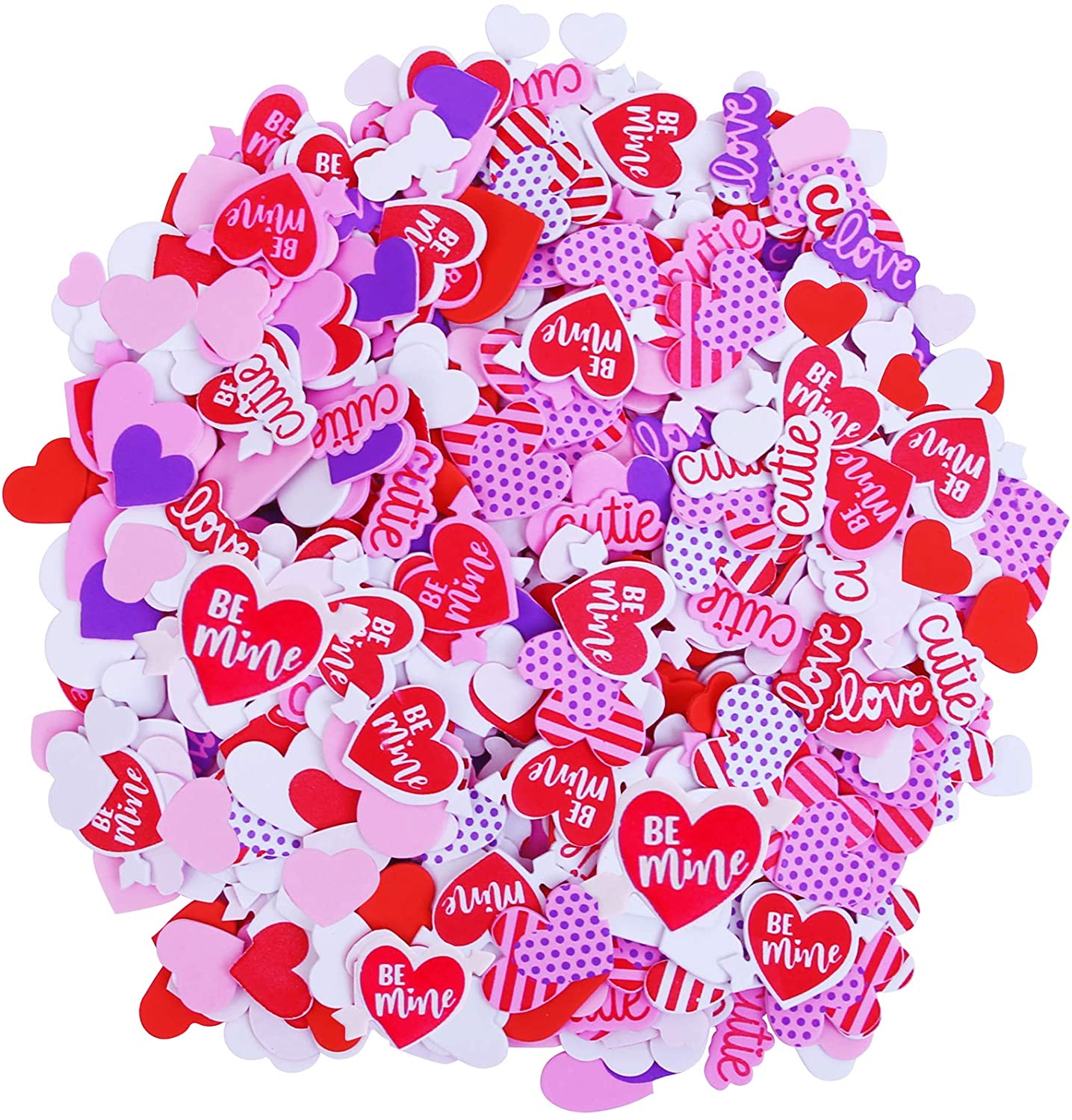 Foam Heart Stickers 600 Pcs