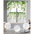 thumbnail image 3 of Spring Green Leaves Kitchen Curtains Sets 36 Inch Length with Valance, Pastoral Botanical Plants Vines Swag Valances and Tiers Curtain Set Drapes Swag Curtains for Living Room, Bathroom, Bedroom, 3 of 6