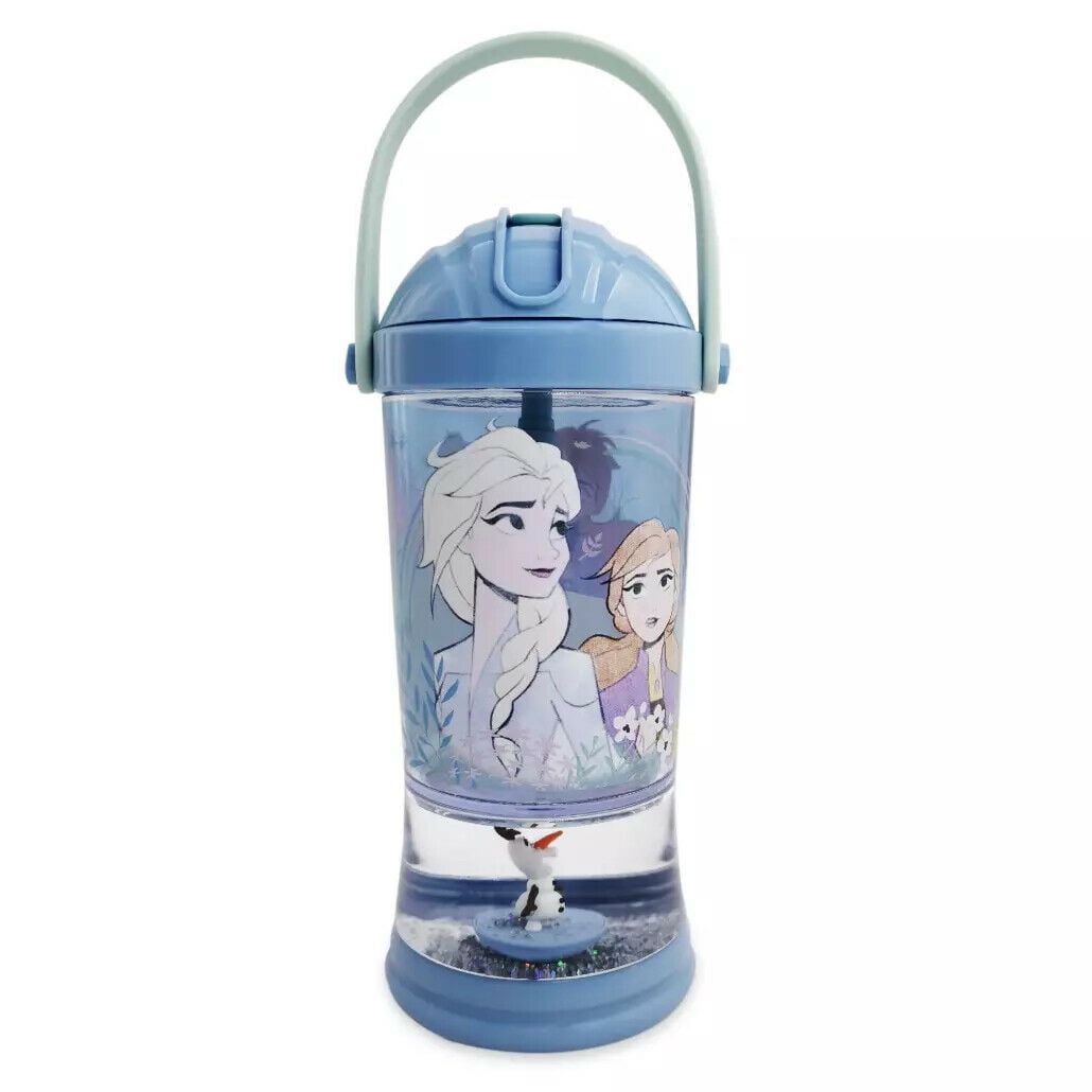 Disney Store Frozen 2 Canteen Snowglobe Tumbler Kids Drink Cup Elsa Anna Olaf