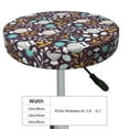 thumbnail image 4 of Balery Forest Cute Owl Fundas de asiento para taburete de bar redondo de tela de terciopelo ajustables que protegen de arañazos y manchas para sillas de 14 a 17 pulgadas.-14 inch, 4 of 7