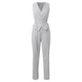 thumbnail image 5 of Women Fashion Casual Solid Color Summer Temperament Waist Vest Pants Two Piece Sets Fleabag Jumpsuit Elegantly Casual Clothes for Women Light Skirt Suit Dresses for Grandmother of The Bride Womens, 5 of 8