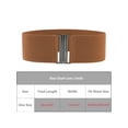 thumbnail image 4 of INSPIRE CHIC Women's Metal Interlock Buckle Stretchy Belts, Fashion Vintage Elastic Waistband for Dresses Coats 25.6x3.0" Brown, 4 of 7