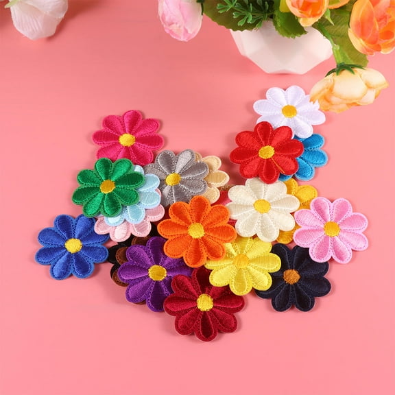 Masteelf 22 PCS Sewing Patch Kit for Embroidered Decorative Repairs and Crafts, Fabric Iron-On Patches