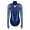 Navy Blue, variant on Women Figure Skating Bodysuit Rhinestone Mesh Long Sleeve Ballet Gymnastics Dance Leotard Brown L