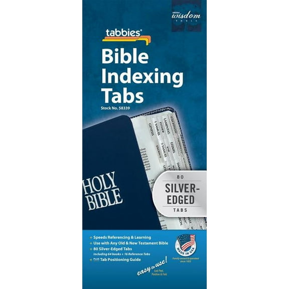 Bible Tab-Protestant-Slv & Blk: Classic Silver-Edged Bible Tabs (Other)
