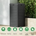 thumbnail image 4 of SONGMY 31 Gal Outdoor Trash Can with Lid - Heavy Duty Waterproof Resin, Removable Drip Tray, Fits 33-40 Gallon Bags - Large Garbage Bin for Patio, Backyard, Deck, 4 of 9