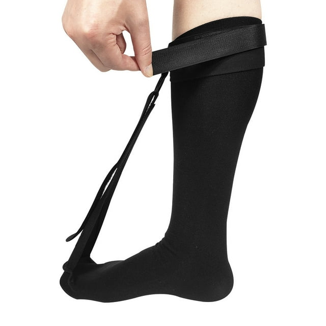 maskred Chaussettes de Compression Talon Douleur Stretch Bas Dortoir Lavable Soins des Pieds Noir M