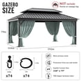thumbnail image 2 of Pakunoda 14' X 6.5' Gazebo Universal Replacement Privacy 4-Panel Curtains, Waterproof Outdoor Privacy Curtains Calcite Blue Sidewall with Zipper for Patio 12' X 16' Gazebo, Curtain Only, 2 of 8