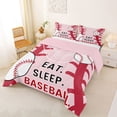 thumbnail image 2 of Erosebridal Teens Eat Sleep Baseball Full Size Comforter Sets 3 Pieces,Sport Gamer Bedding Sets for Kids Boys Girls,Pink Reversible,Ultra Soft Home Decor, 2 of 6