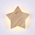 thumbnail image 2 of Lámpara de pared LED de madera con forma de estrella, lámpara de pared moderna y creativa de dibujos animados, luces nocturnas, lámparas de noche para bebés, dormitorio de niños, sala de, 2 of 5