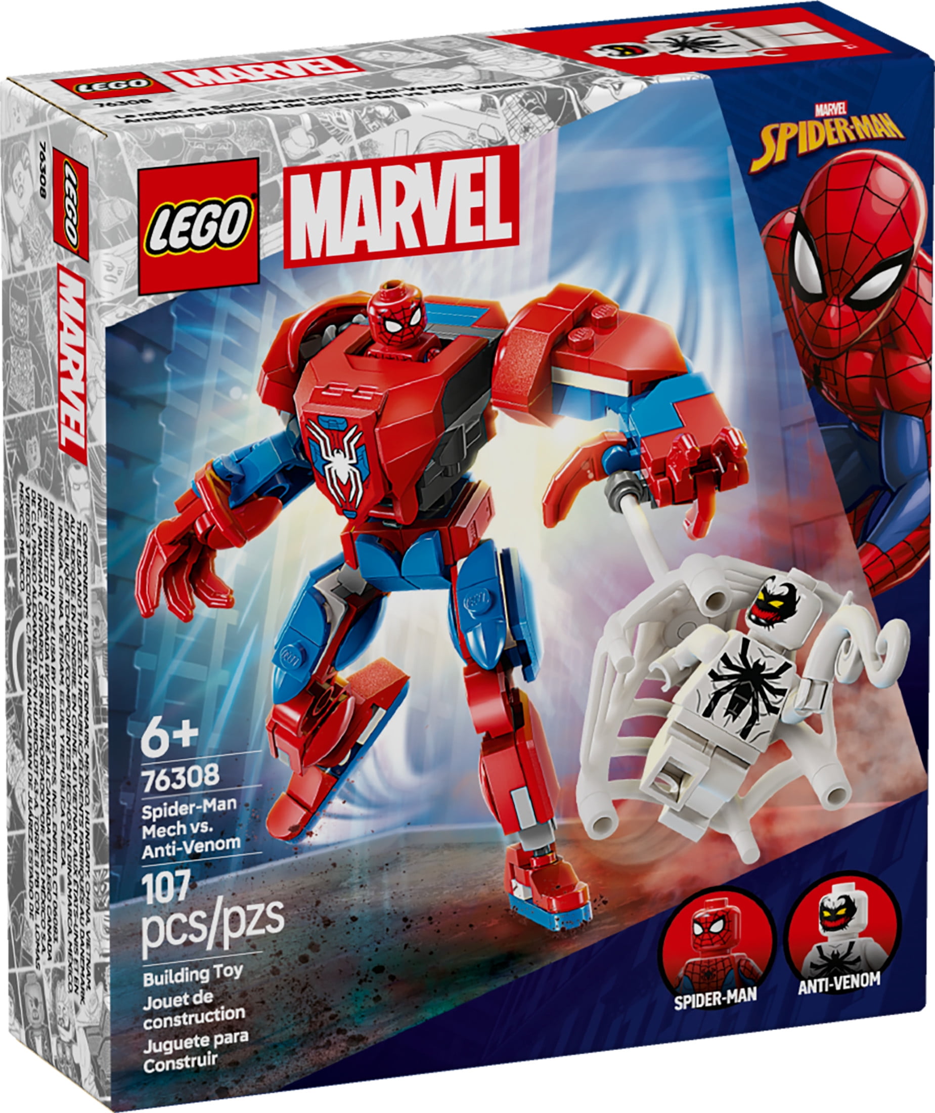 LEGO Marvel SpiderMan Mech vs. AntiVenom Building Toy Set  SpiderMan Toy for Kids, Boys and Girls, A(图3) LEGO Marvel SpiderMan Mech vs. AntiVenom Building Toy Set  SpiderMan Toy for Kids, Boys and Girls, A(图3)