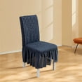 thumbnail image 2 of Seersucker Chair Covers - Stretchable Dining Seat Protectors Clearance - Ciozy, 2 of 8