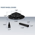 thumbnail image 2 of Front Wheel Covers 33mm Spiked Hub Axle Semi Truck ABS Plastic Satin Black Pair, 2 of 10