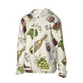 thumbnail image 2 of Kll Grapes Bbottles Wine Print Men'S Women’s Upf 50+ Sun Protection Outdoor Hoodie Jacket Long Sleeve Fishing Hiking Performance Shirt- 3x-Large, 2 of 8