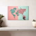 thumbnail image 2 of Elephant Stock Makeup Map Wall Art - Horizontal Canvas Wall Art - Living Room Wall Decor - Map Canvas - Blue And Pink Decor - 12" x 8", 2 of 8