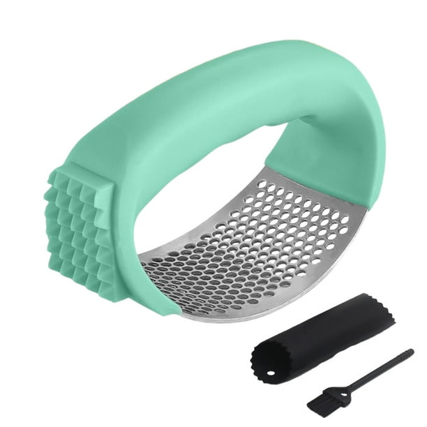 Prensador Ajos Ygjytge con Pelador y Cepillo Limpieza Manual Verde