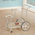 thumbnail image 2 of Bowery Hill Glass Top Serving Cart with Finials in Chrome, 2 of 3