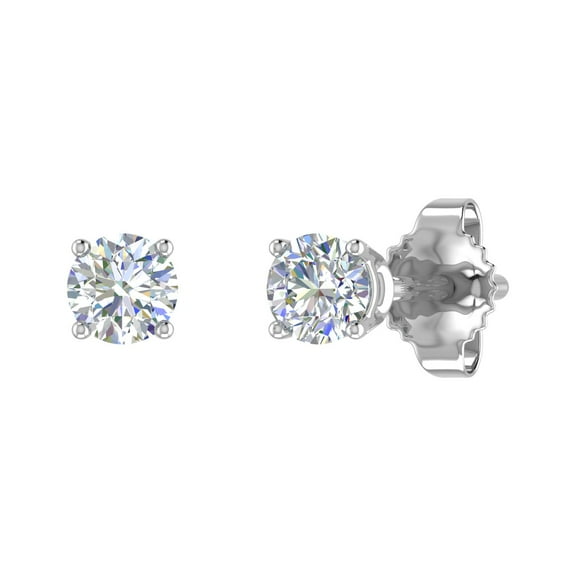 1/4 Carat 4-Prong Set Diamond Stud Earrings in 14K White Gold