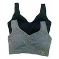 thumbnail image 2 of Puma Women's Sports Bra 2 Pack Seamless Removable Cups Size: XL, Color: Black/Grey, 2 of 10