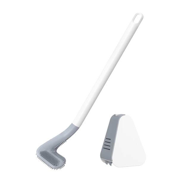 Escobilla y soporte para inodoro, cerdas TPR montadas en la pared, limpiador de escobillas para inodoro, inodoro de limpieza profunda sin perforación para baño