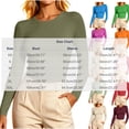 thumbnail image 3 of AherBiu Going out Tops for Women Slim Fitted Stretch Crewneck Long Sleeve Tops Comfy Tshirt Basic Layer Undershirt(X-Large,Army Green), 3 of 6