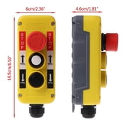Hoist Crane Pendant Control Station Electric ON/Off Hoist Control Switch Emergency Stop Push Button Switch Easy to Use