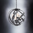 thumbnail image 5 of Urban Ambiance Luxury Rustic Chandelier, Medium Size: 23"H x 19.5"W, with Orbital Style Elements, Weathered Black Finish, UQL2781 from the Walsall Collection, 5 of 7