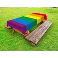 thumbnail image 1 of Pride Outdoor Tablecloth, Horizontal Rainbow Colored Flag of Gay Parade Freedom Equality Love Passion Theme, Decorative Washable Fabric Picnic Tablecloth, 58 X 104 Inches, Multicolor, by Ambesonne, 1 of 2