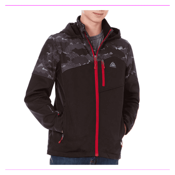 Snozu Junior's Full-Zip Hooded Jacket, BlackForest Camo