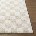thumbnail image 3 of Hauteloom Chack Living Room, Bedroom Area Rug - Square Tile Checkered - Shaggy Plush Pile - Light Beige, Ivory, Off White - 5'3" x 7', 3 of 6