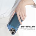 thumbnail image 6 of Magnetic 2 in 1 Detachable Wallet Compatible with iPhone 16 Plus Case, with Card Holder Faux Leather Men Women Compatible with MagSafe Phone Cover for iPhone 16 Plus, Blue, 6 of 11