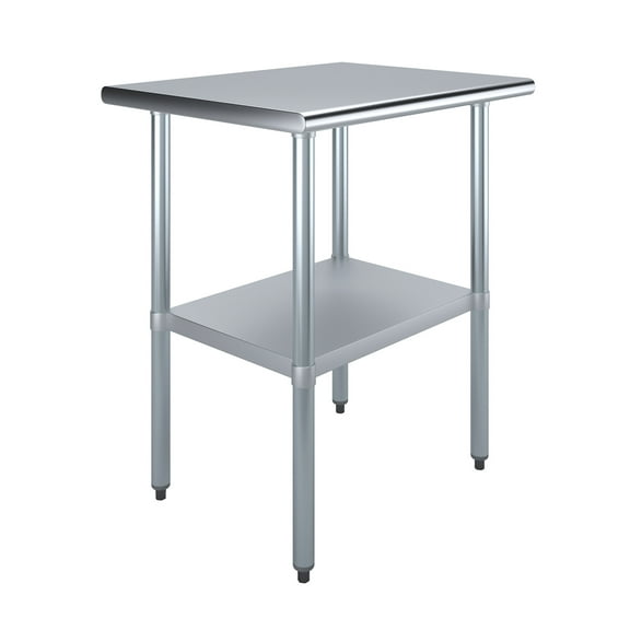 AmGood 24 in. x 30 in. Stainless Steel Table | Metal Utility Kitchen Prep Work Table | NSF