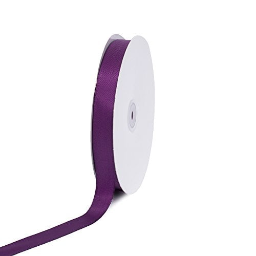Creative Ideas Solid Satin Ribbon 7/8 by 100 Yard Plum Solid