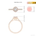 thumbnail image 5 of ANGARA Natural 0.3 Ct. Diamond Halo Ring in 14K Rose Gold for Women (Ring Size: 3), 5 of 10