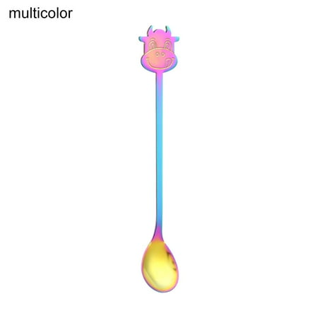 

Cute Dessert Cake Coffee Cartoon Teaspoon Cartoon Ox Spoon Ice Cream Stirring Spoons Kitchen Accessories MULTICOLOR