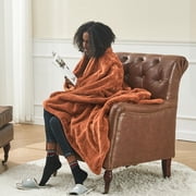 Faux Fur Throw Blanket, Super Soft Cozy Blanket, Luxury Fluffy Blanket Warm Bed Throw, Plush for Women, Camel 50 x 60