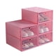 thumbnail image 5 of Bewildely Caja de zapatos con tapa Caja de cajón transparente Cajas de zapatos de plástico Caja de almacenamiento apilable Organizador Almacenamiento y organización del hogar Rosa claro, 5 of 6