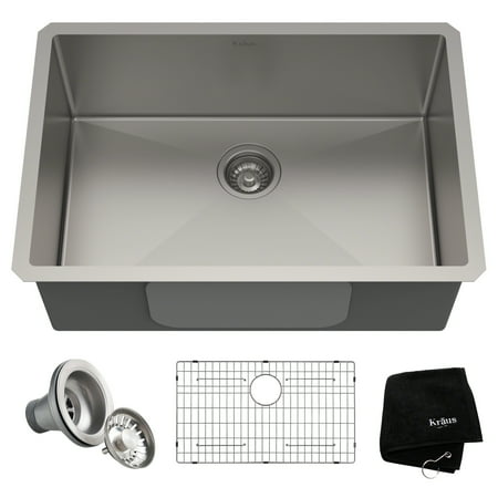 Franke 16' Undermount Single Bowl - KRAUS Standart PRO™ 28-inch 16 Gauge Undermount Single Bowl Stainless Steel Kitchen Sink