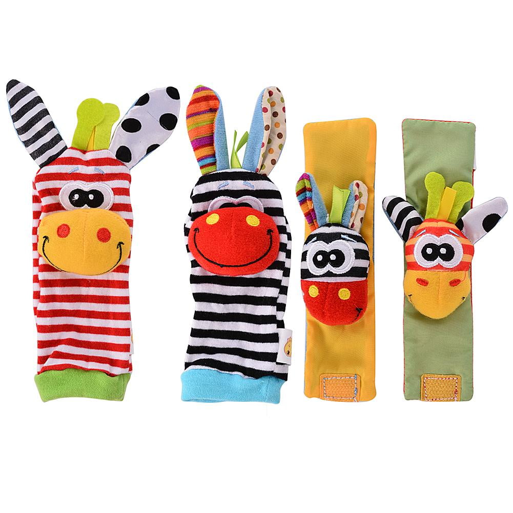 Coolmade Baby Wrist Rattle Baby Socks, Animal Toys Set Soft Animal