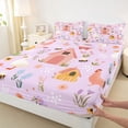 thumbnail image 3 of Homewish Happy Farmhouse Queen Sheet Sets,Cartoon Country Bee Flat Sheet,Rustic Flower Floral Queen Fitted Sheet For Girl Kids,Breathable Home Decor,4 Pieces, 3 of 7