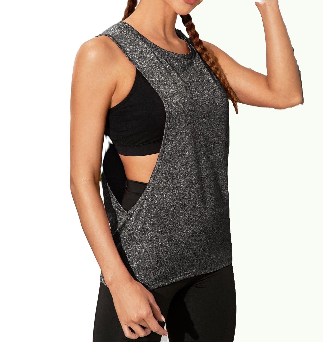 Women's Loose Fit Activewear Workout Tank Tops Drop Armhole Athletic Sports Running Yoga Tops Shirts XL(12) - Walmart.com