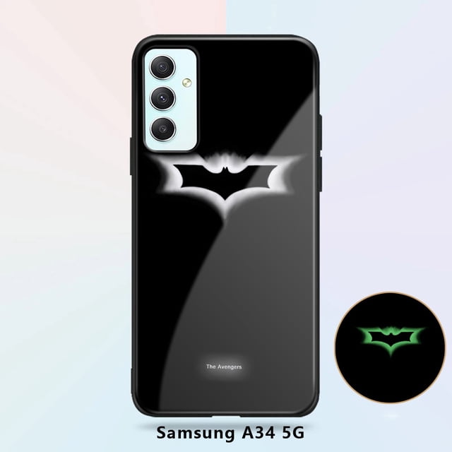 Para Samsung Galaxy A04 A14 A24 A34 A54 5G Luminoso Marvel Funda Para El Teléfono Para Niños Superhéroe Para Hombre Capitán América Ironman Caso Brilla En La Oscuridad De Vidrio Templado Cubierta Tras