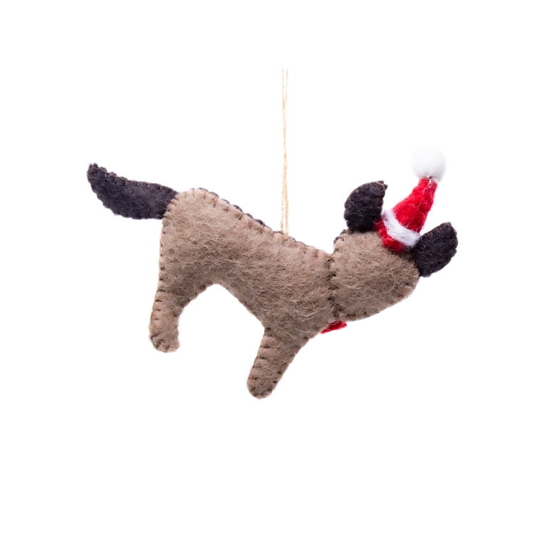 Felt Dog Ornament handcrafted Custom pet Doberman, stuffed a