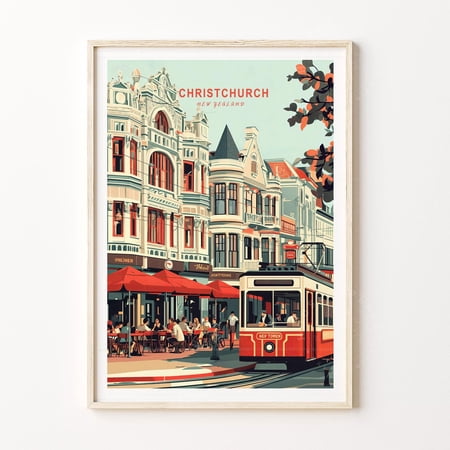 Christchurch New Zealand Minimalist Cityscape Home Decor
