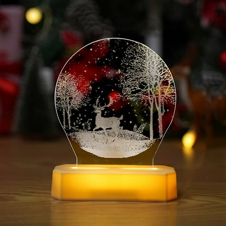 

PKJHGA Outdoor Lights Christmas Nightlight Festival Decoration Christmas Decorations 3D Bedroom Bedside Lamp Table Lamp