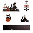 thumbnail image 1 of Halloween Pumpkin Ghost Castle Table Decor, Wooden Insert Sign Figurine Set, Spooky Party Decoration Ornament for Desktop Mantel Shelf Display, 1 of 5